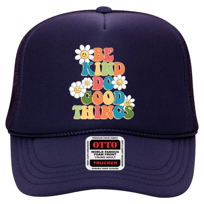 Be Kind Do Good Things Retro Sunflower Trucker Hat