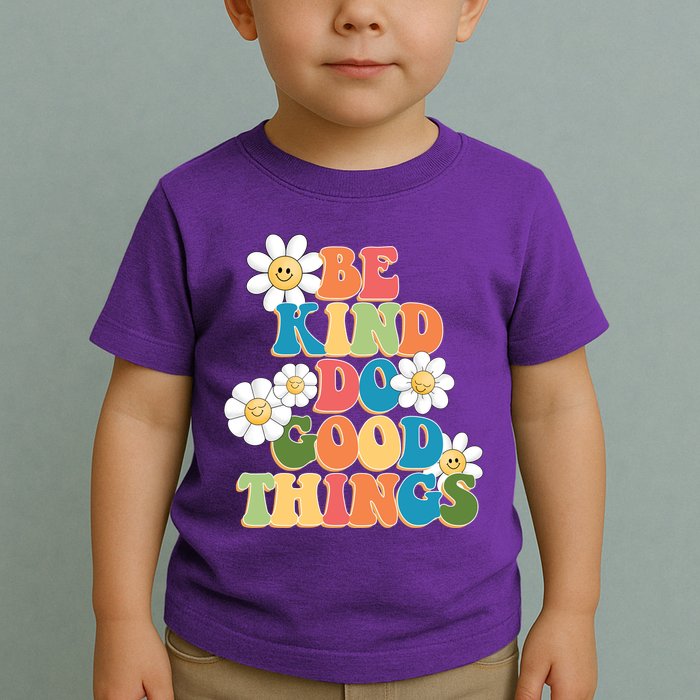 Be Kind Do Good Things Retro Sunflower Toddler T-Shirt