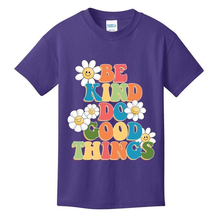 Be Kind Do Good Things Retro Sunflower Kids T-Shirt