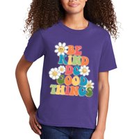 Be Kind Do Good Things Retro Sunflower Kids T-Shirt