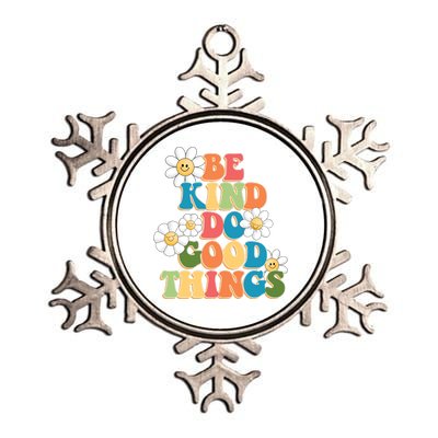 Be Kind Do Good Things Retro Sunflower Metallic Star Ornament