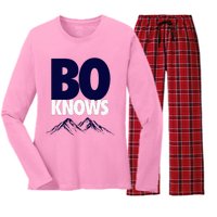 Bo Knows Denver Bo Knows Merch Women's Long Sleeve Flannel Pajama Set 