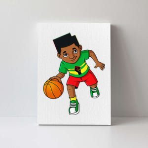 Black King Dribbling A Basketball Brown Skin Canvas