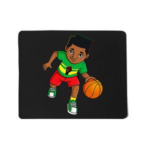 Black King Dribbling A Basketball Brown Skin Mousepad