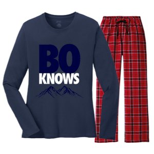 Bo Knows Denver Bo Knows Merch Women's Long Sleeve Flannel Pajama Set 