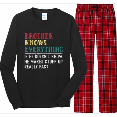 Brother Knows Everything Father's Day Gift For Funny Brother Long Sleeve Pajama Set