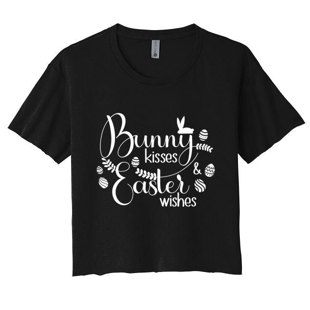 Bunny Kisses Easter Wishes Crop Top