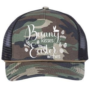 Bunny Kisses Easter Wishes Retro Rope Trucker Hat Cap