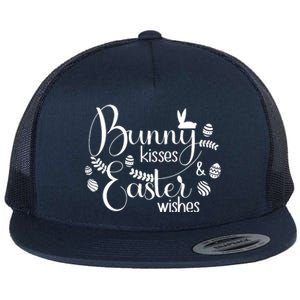 Bunny Kisses Easter Wishes Flat Bill Trucker Hat