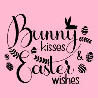 Bunny Kisses Easter Wishes Women's V-Neck T-Shirt
