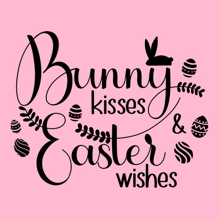 Bunny Kisses Easter Wishes Women's V-Neck T-Shirt