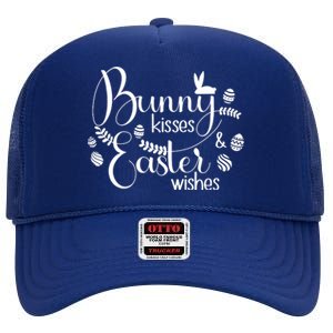 Bunny Kisses Easter Wishes High Crown Mesh Back Trucker Hat