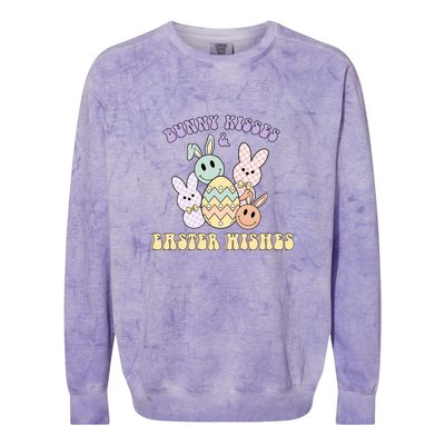 Bunny Kisses & Easter Wishes Retro Easter Day Colorblast Crewneck Sweatshirt