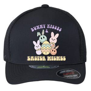 Bunny Kisses & Easter Wishes Retro Easter Day Flexfit Unipanel Trucker Cap