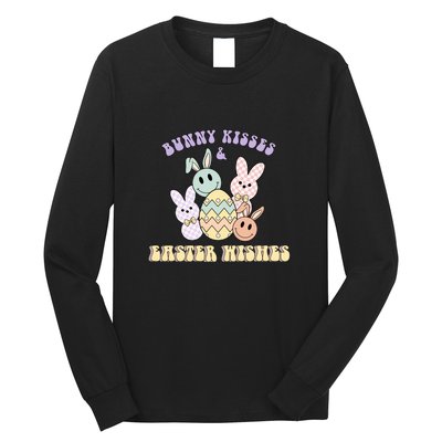 Bunny Kisses & Easter Wishes Retro Easter Day Long Sleeve Shirt