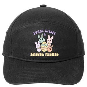 Bunny Kisses & Easter Wishes Retro Easter Day 7-Panel Snapback Hat