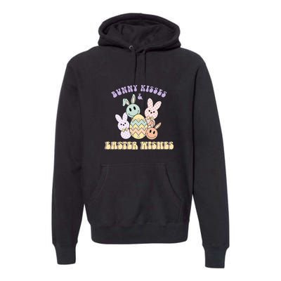 Bunny Kisses & Easter Wishes Retro Easter Day Premium Hoodie