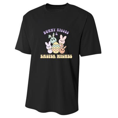 Bunny Kisses & Easter Wishes Retro Easter Day Performance Sprint T-Shirt