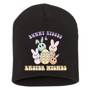 Bunny Kisses & Easter Wishes Retro Easter Day Short Acrylic Beanie