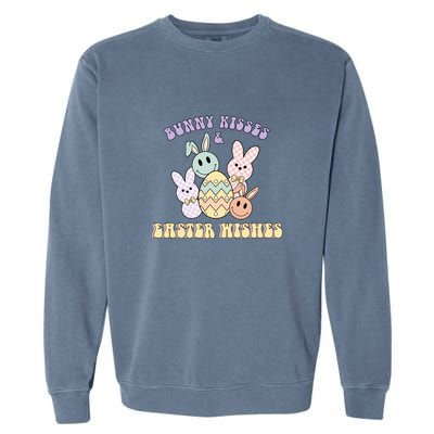 Bunny Kisses & Easter Wishes Retro Easter Day Garment-Dyed Sweatshirt