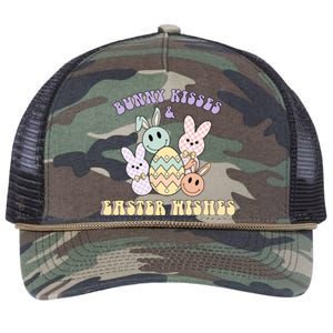 Bunny Kisses & Easter Wishes Retro Easter Day Retro Rope Trucker Hat Cap