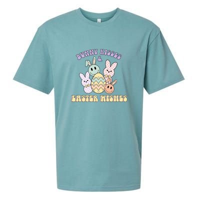 Bunny Kisses & Easter Wishes Retro Easter Day Sueded Cloud Jersey T-Shirt