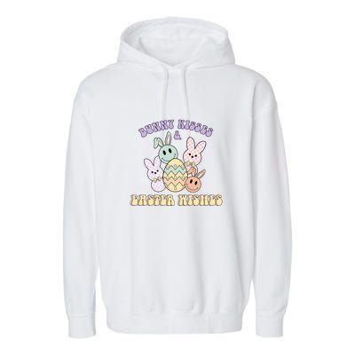 Bunny Kisses & Easter Wishes Retro Easter Day Garment-Dyed Fleece Hoodie