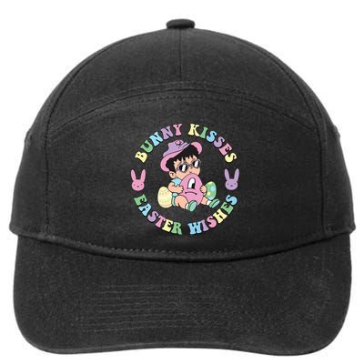 Bunny Kisses Easter Wishes Happy Easter Bad Fun Bunny Easter Day 7-Panel Snapback Hat