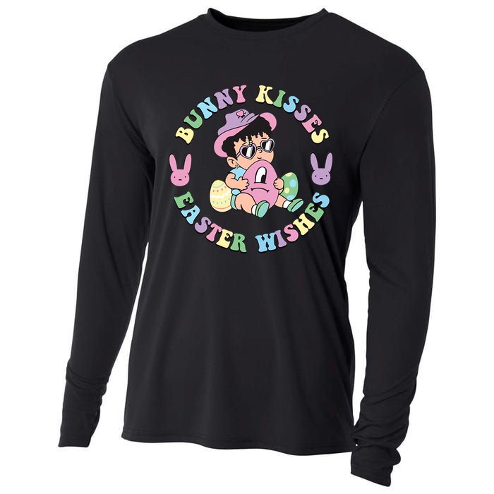 Bunny Kisses Easter Wishes Happy Easter Bad Fun Bunny Easter Day Cooling Performance Long Sleeve Crew