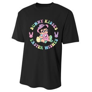 Bunny Kisses Easter Wishes Happy Easter Bad Fun Bunny Easter Day Performance Sprint T-Shirt