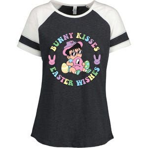 Bunny Kisses Easter Wishes Happy Easter Bad Fun Bunny Easter Day Enza Ladies Jersey Colorblock Tee