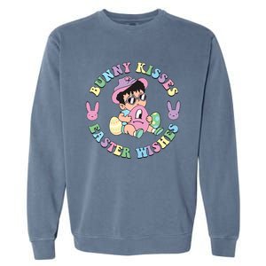 Bunny Kisses Easter Wishes Happy Easter Bad Fun Bunny Easter Day Garment-Dyed Sweatshirt