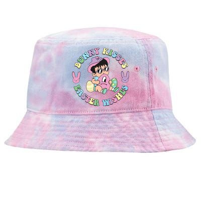 Bunny Kisses Easter Wishes Happy Easter Bad Fun Bunny Easter Day Tie-Dyed Bucket Hat