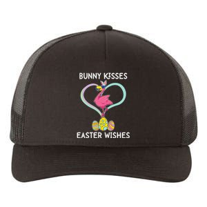 Bunny Kisses Easter Wishes Flamingo Happy Easter Day Gift Yupoong Adult 5-Panel Trucker Hat