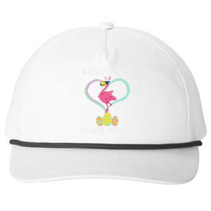 Bunny Kisses Easter Wishes Flamingo Happy Easter Day Gift Snapback Five-Panel Rope Hat