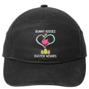 Bunny Kisses Easter Wishes Flamingo Happy Easter Day Gift 7-Panel Snapback Hat