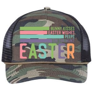 Bunny Kisses Easter Wishes Peeps On The Hunt Retro Rope Trucker Hat Cap