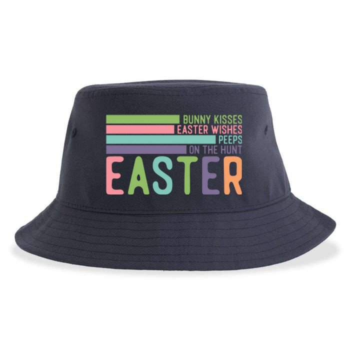 Bunny Kisses Easter Wishes Peeps On The Hunt Sustainable Bucket Hat