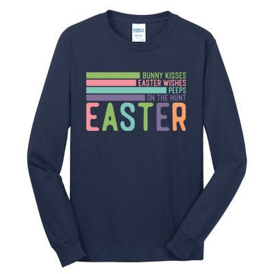 Bunny Kisses Easter Wishes Peeps On The Hunt Tall Long Sleeve T-Shirt