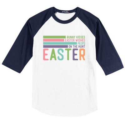 Bunny Kisses Easter Wishes Peeps On The Hunt Baseball Sleeve Shirt