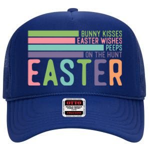 Bunny Kisses Easter Wishes Peeps On The Hunt High Crown Mesh Back Trucker Hat