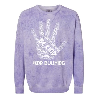 Be Kind #End Bullying Word Art Hand Colorblast Crewneck Sweatshirt