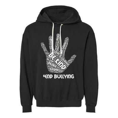 Be Kind #End Bullying Word Art Hand Garment-Dyed Fleece Hoodie