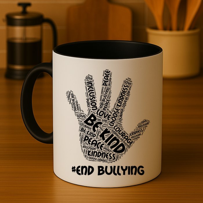 Be Kind #End Bullying Word Art Hand Mug