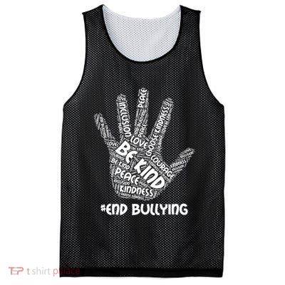 Be Kind #End Bullying Word Art Hand Mesh Reversible Basketball Jersey Tank