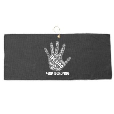 Be Kind #End Bullying Word Art Hand Large Microfiber Waffle Golf Towel