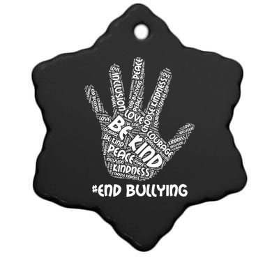 Be Kind #End Bullying Word Art Hand Ceramic Star Ornament