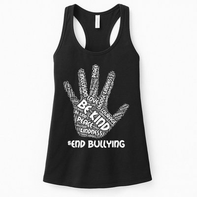 Be Kind #End Bullying Word Art Hand Womens Tank Top