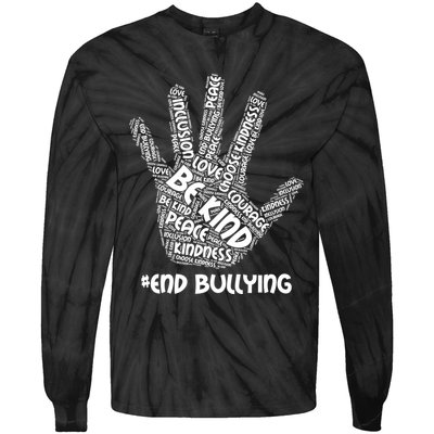 Be Kind #End Bullying Word Art Hand Tie-Dye Long Sleeve Shirt