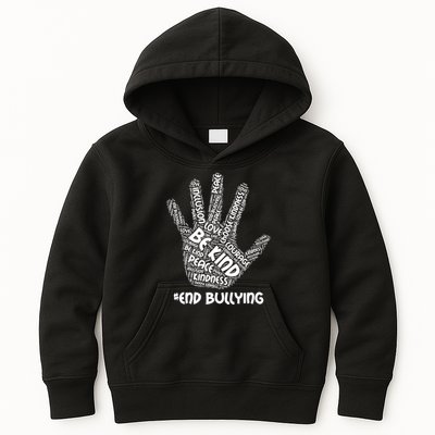 Be Kind #End Bullying Word Art Hand Kids Hoodie